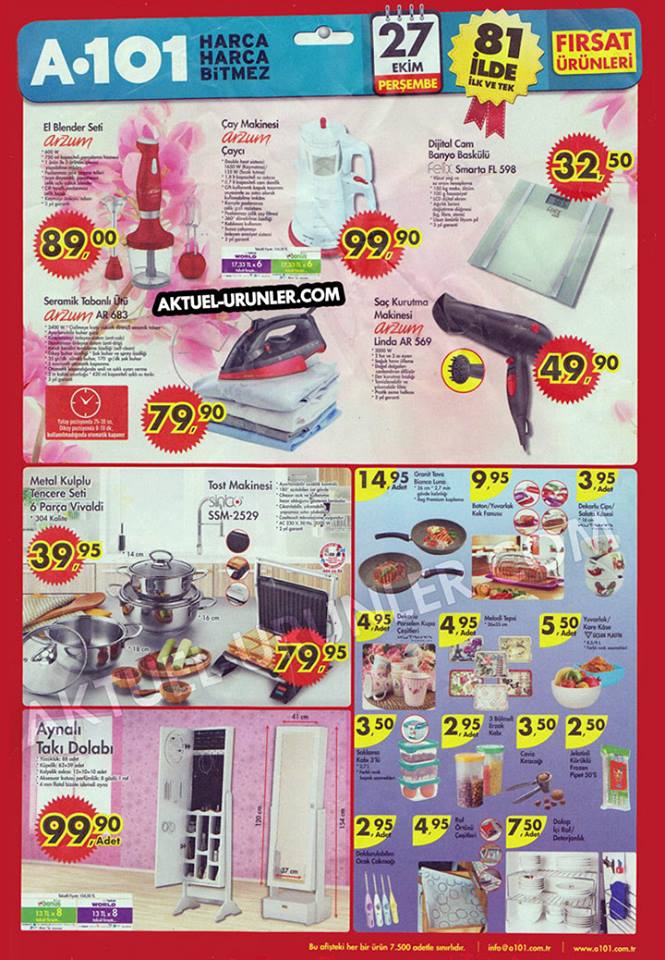 A101 27 Ekim Ürünler Kataloğunda Neler Var ? 2