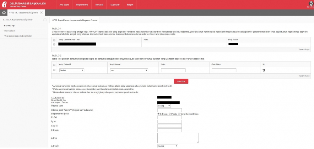 Vergi Borcu Yapılandırması İnternet Üzerinden Başvuru Yapma 3