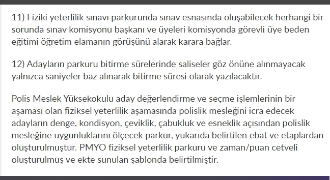 2017 PMYO parkur sınavında yapılacaklar 10