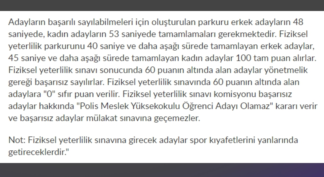 2017 PMYO parkur sınavında yapılacaklar 12