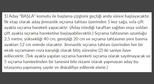 2017 PMYO parkur sınavında yapılacaklar 2