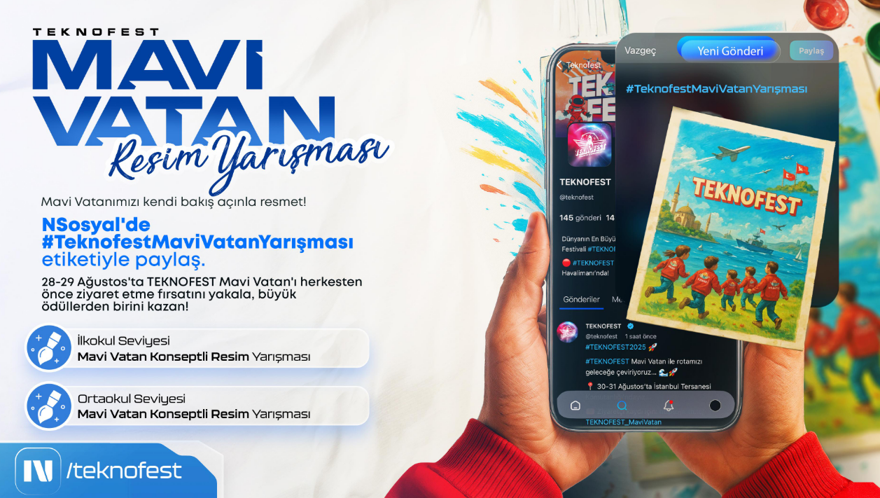 Mavi Vatan'ın Renklerini Keşfet! TEKNOFEST Resim Yarışması Başladı