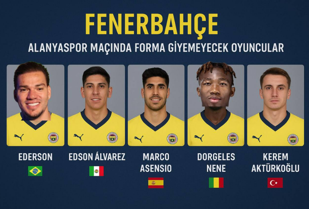 Fenerbahçe - Alanyaspor Maçında Statü Nedeniyle Forma Giyemeyecek Oyuncular