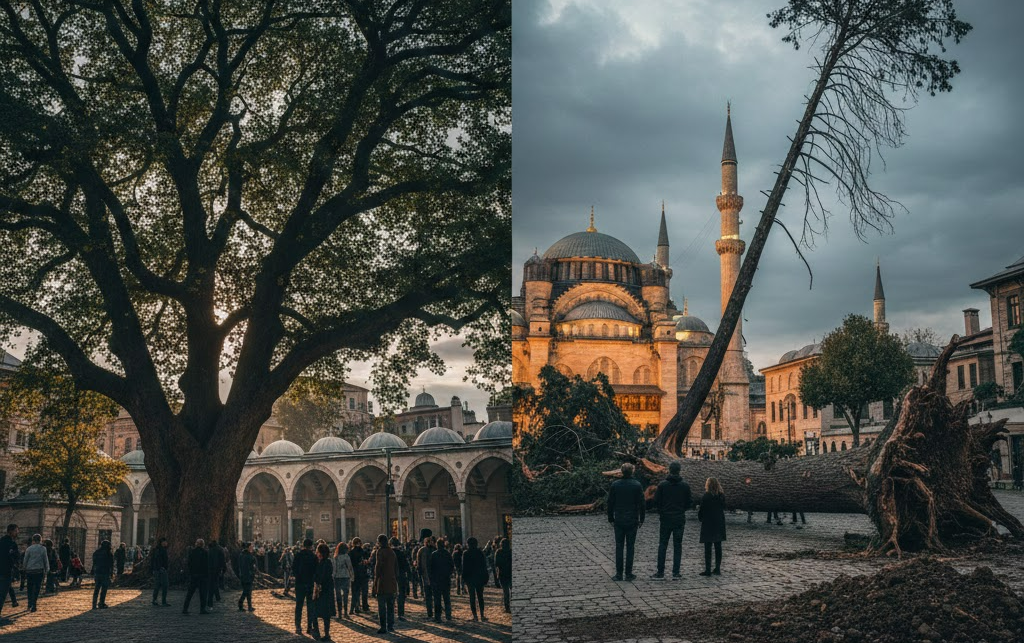 Eyüpsultan’da Tarihi Uyarı: Çınar Ayakta, Servi Neden Yıkıldı?