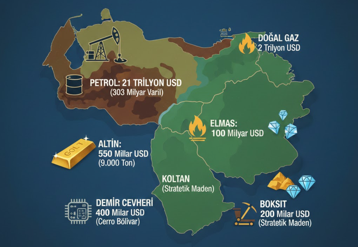 Venezuela’nın Yer Altı Hazinesi: 25 Trilyon Dolarlık Servetin Üzerinde Oturan Ülke