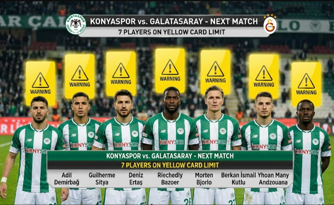Konyaspor’da Sarı Kart Alarmı: 7 Futbolcu Ceza Sınırında!