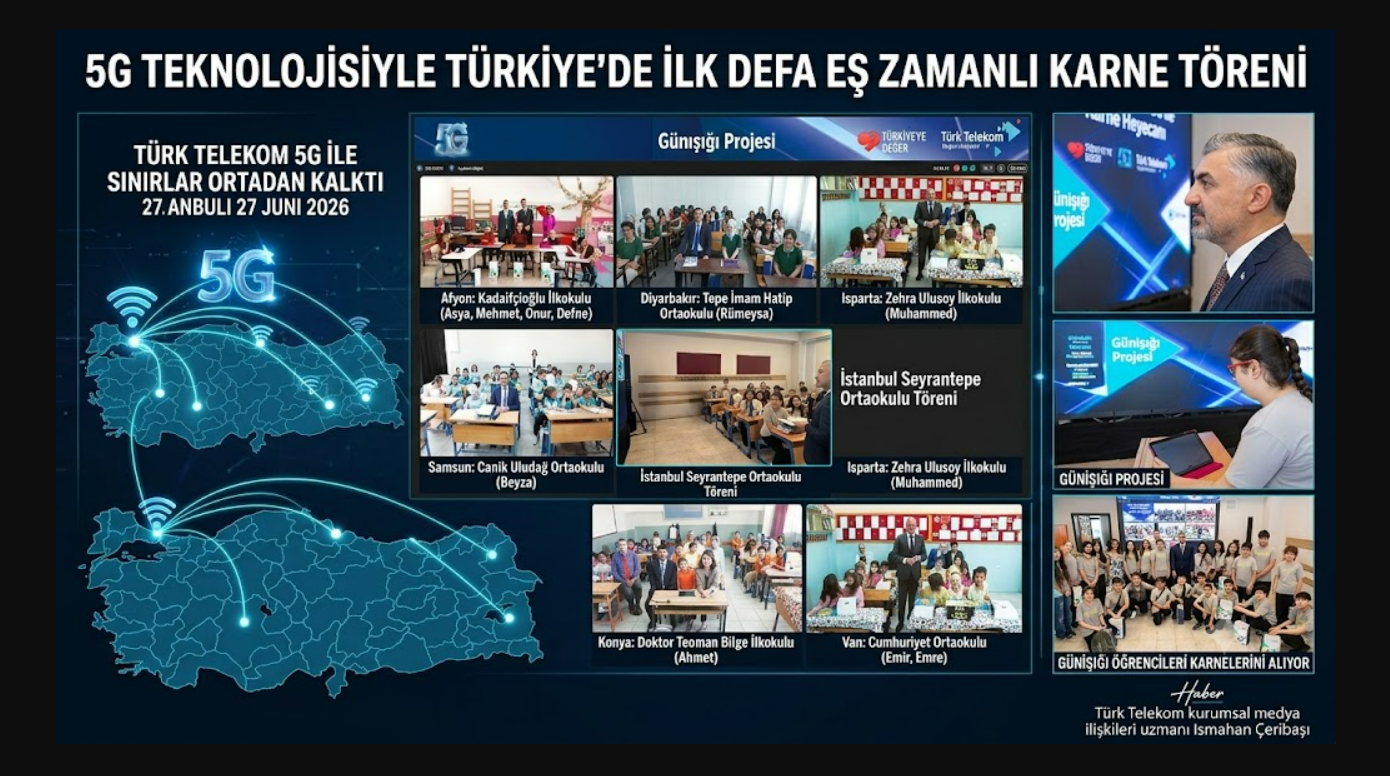 5G Teknolojisiyle Sınırları Aşan Karne Heyecanı: 7 İlde Eş Zamanlı Tören